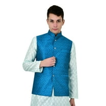 Sonakshi Fashion Men's Brocade Waistcoat Bandhgala Festive Jacquard Nehru Jacket