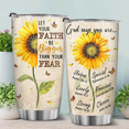 thumbnail image 1 of Sonalied Christian 20 Oz Stainless Steel Tumbler Mothers Day Coffee Cup Sunflower Faith Religious Gifts For Women, Inspirational Gifts For Women, Bible Verse Sunflower Faith Girl Mom Christmas, 1 of 6