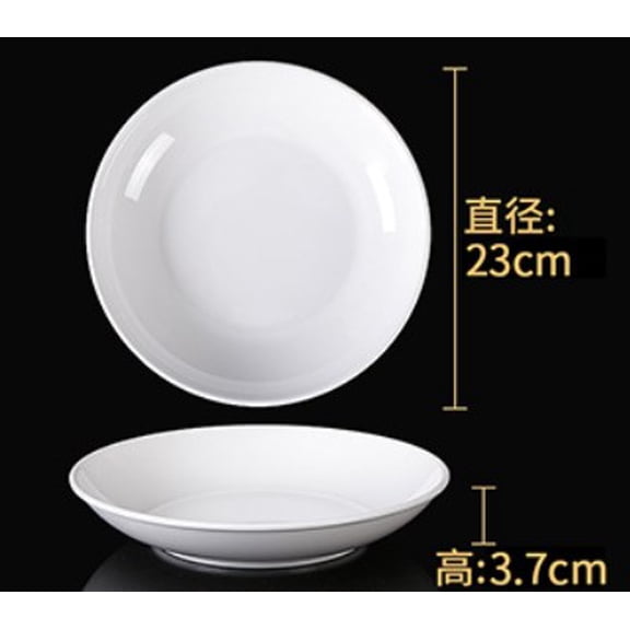 Sonalied White Plate Restaurant Dishware Hotel Dish Dishware Deep Dish Mixed Noodles Dish Commercial Bone Dish