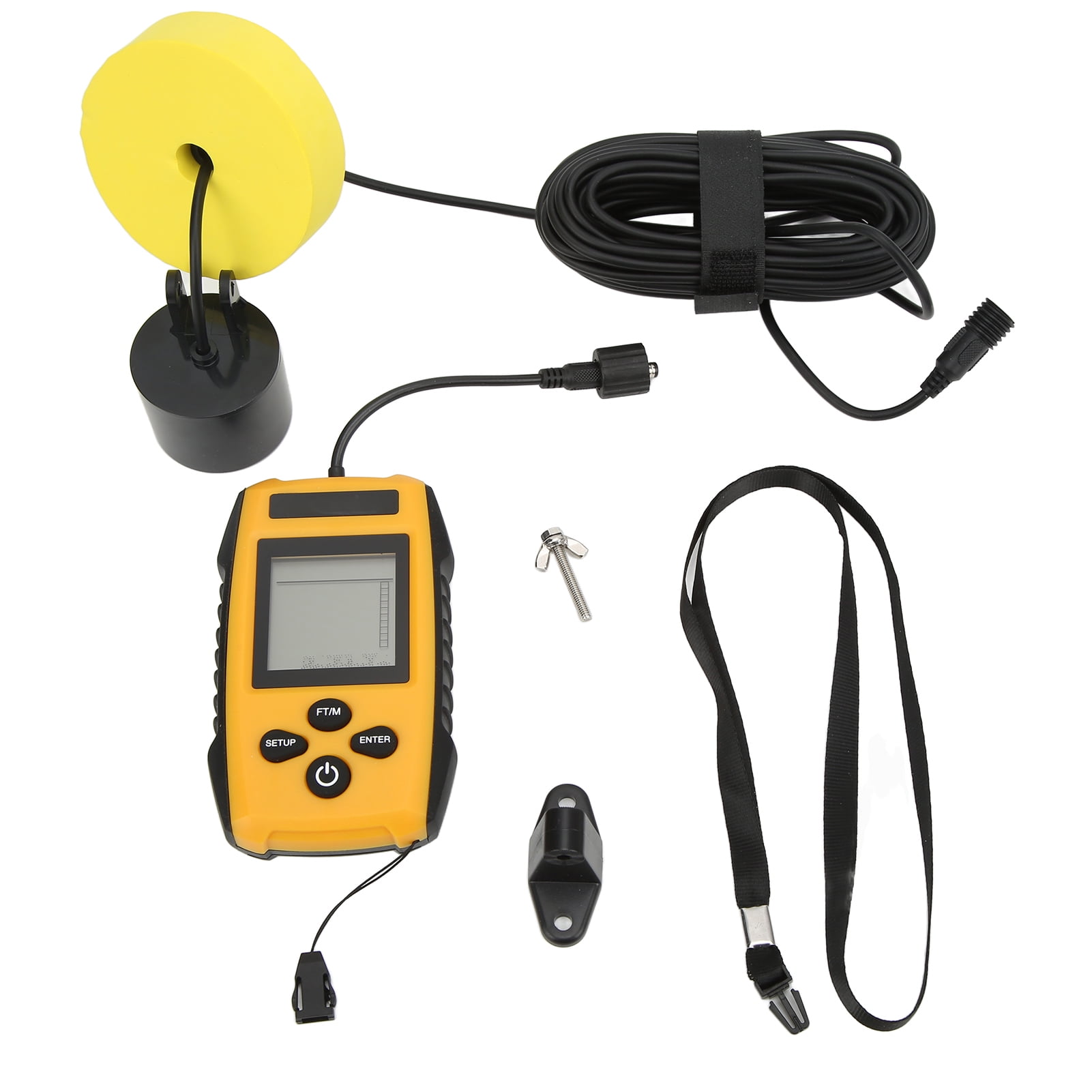 Sonar Fish Finder, Sonar Detector Wired High Accuracy Fish Finder High Definition LCD Depth Finder for Boat Fishing