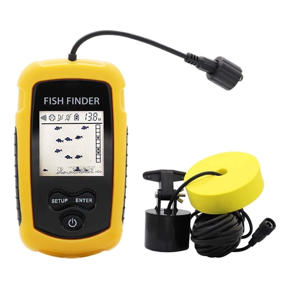 Sonar Fish Finders 45 Degrees Sonar Coverage Echo Sounder Alarm Transducer Underwater Detector ,Clear Depth Display