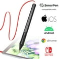 thumbnail image 1 of SonarPen - Pressure Sensitive Smart Stylus Pen with Palm Rejection and Shortcut Button. Battery-Less. Compatible with Apple iPad/Pro/Mini/iPhone/Android/Switch/Chromebook (Red), 1 of 8
