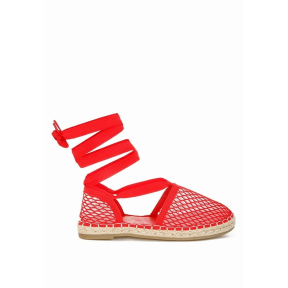 London Rag Sonara Mesh Womens Flat Espadrille Sandals