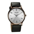 thumbnail image 1 of Sonata Aspire Quartz Analog Silver Dial Leather Strap Watch for Men-77105QL03W, 1 of 4