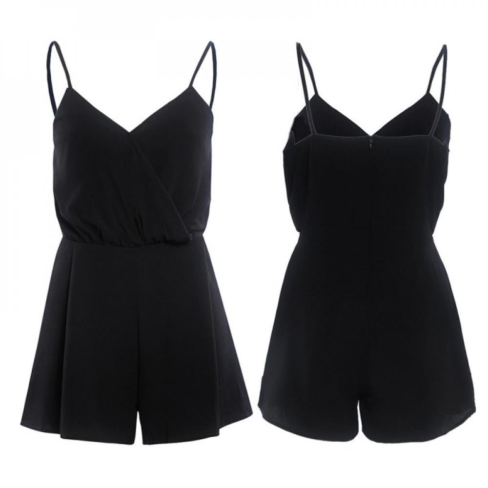 Sonbest Black Camis PlaWsuits Women Elegant Autumn V Neck Jumpsuits Rompers SexW Beach Girls Short Overalls photo