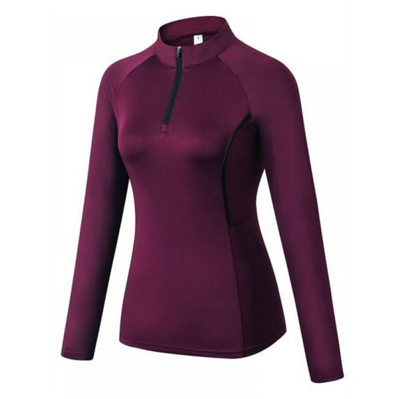 Sonbest Women Autumn Zipper Long Sleeve Sports Fitness Yoga Training Quick-Drying Clothes T-Shirt Sweater Tops