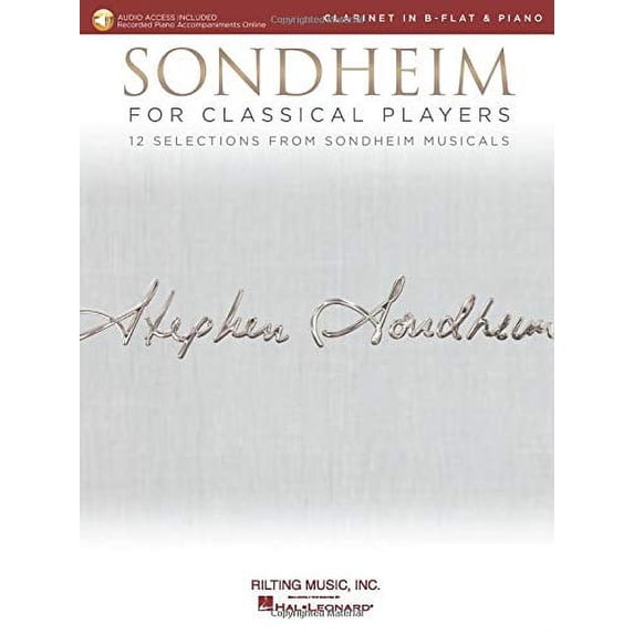 Sondheim for Classical Players: Clarinet in B-flat and Piano with Online Accompaniments