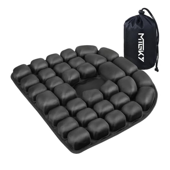 Sondor Travel CushionPortable Adjustable Airplane seat Cushion for Long Flights Inflatable Cushion for Wheelchair Travel DrivingJet Black