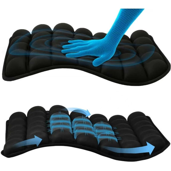 Sondour Travel Seat Cushion, Airplane Cushion Long Flight, Airplane Gadgets Inflatable Seat Cushions, Portable Airline Cushion With Air Pump, Wheelchair Cushions; Pressure Relief Seat Cushion-2 Black