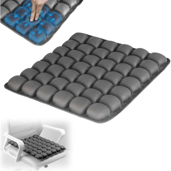 Travel Seat Cushion, Airplane Cushion Long Flight, Airplane Gadgets Inflatable Seat Cushions, Portable Airline Cushion With Air Pump, Wheelchair Cushions; Pressure Relief Seat Cushion - Grey