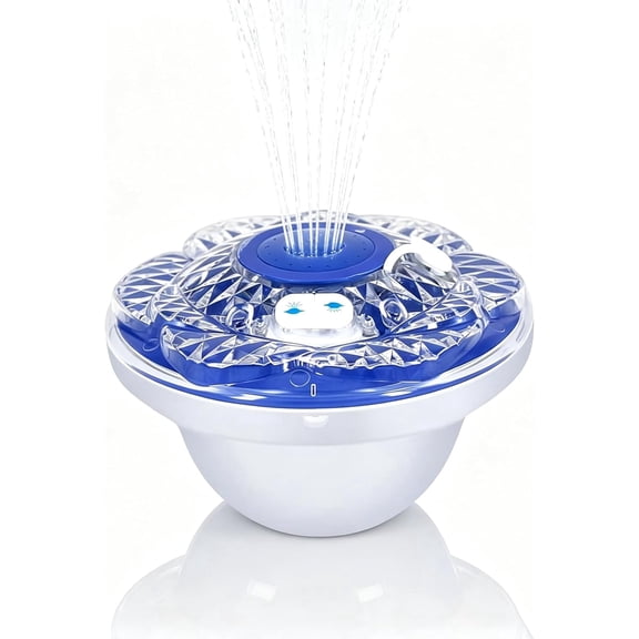 Floating Water Fountain with Lights,Pool Fountains with Underwater Lights,9 Pool Light Modes, Rechargeable Pool Fountains with Anchor