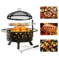 Sonegra 2 in 1 Fire Pit with Cooking Grate 30'' Wood Burning Firepit Outdoor Fire Pits Steel
