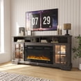 thumbnail image 1 of Sonegra Fireplace TV Stand with Glass Door for TVs up to 80", 70" Entertainment Center with Fireplace, Media Console for Living Room, Gray, 1 of 8