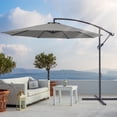 thumbnail image 1 of Sonerlic 10ft Outdoor Patio Hanging Offset Umbrella with Steel Frame for Yard,Poolside and Deck,Gray, 1 of 6