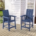 thumbnail image 1 of Sonerlic 2 Peaks Adirondack Chair, Patio Bar Stool Furniture for Outdoors, Navy Blue, 1 of 7