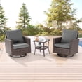 thumbnail image 1 of Sonerlic 3-Piece Patio Sofa Set Rattan Swivel Rocking Chair Set Side Table Suiting Backyard, Poolside and Patio,Gray, 1 of 1