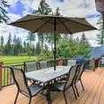 thumbnail image 1 of Sonerlic 7.5ft Round Patio Market Umbrella With Steel Frame, Outdoor Table Umbrella for Yard, Poolside and Deck, Taupe, 1 of 7