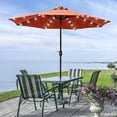 thumbnail image 1 of Sonerlic 9' LED Patio Umbrella and Shade Market Outdoor Aluminium Pole Table Umbrella for Garden, Deck and Pool,Orange, 1 of 8