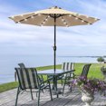 thumbnail image 1 of Sonerlic 9' LED Patio Umbrella and Shade Market Outdoor Aluminium Pole Table Umbrella for Garden, Deck and Pool,Sand, 1 of 7