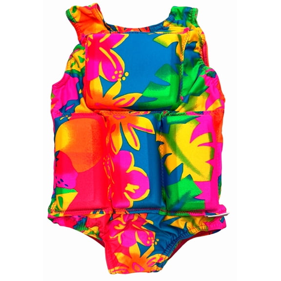 My Pool Pal Girls Flotation Swimsuit, Fruit Floral, Medium