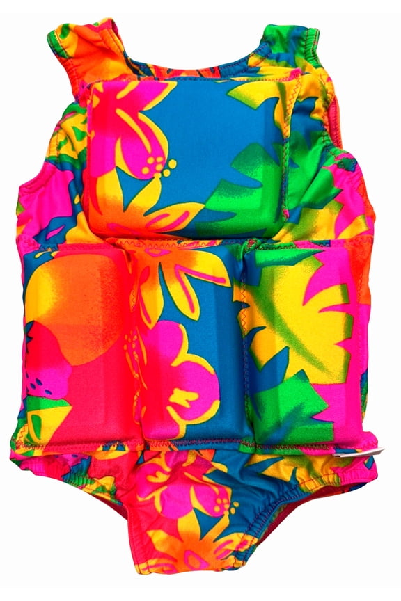 Girls Flotation Swimsuit, Fruit Floral, Medium