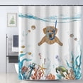 thumbnail image 1 of Sonernt Funny Shower Curtain Set Teal Blue Sea Ocean Waterproof Fabric Shower Curtains with Animal Bathroom Curtain Decor 72" x 72", 1 of 7