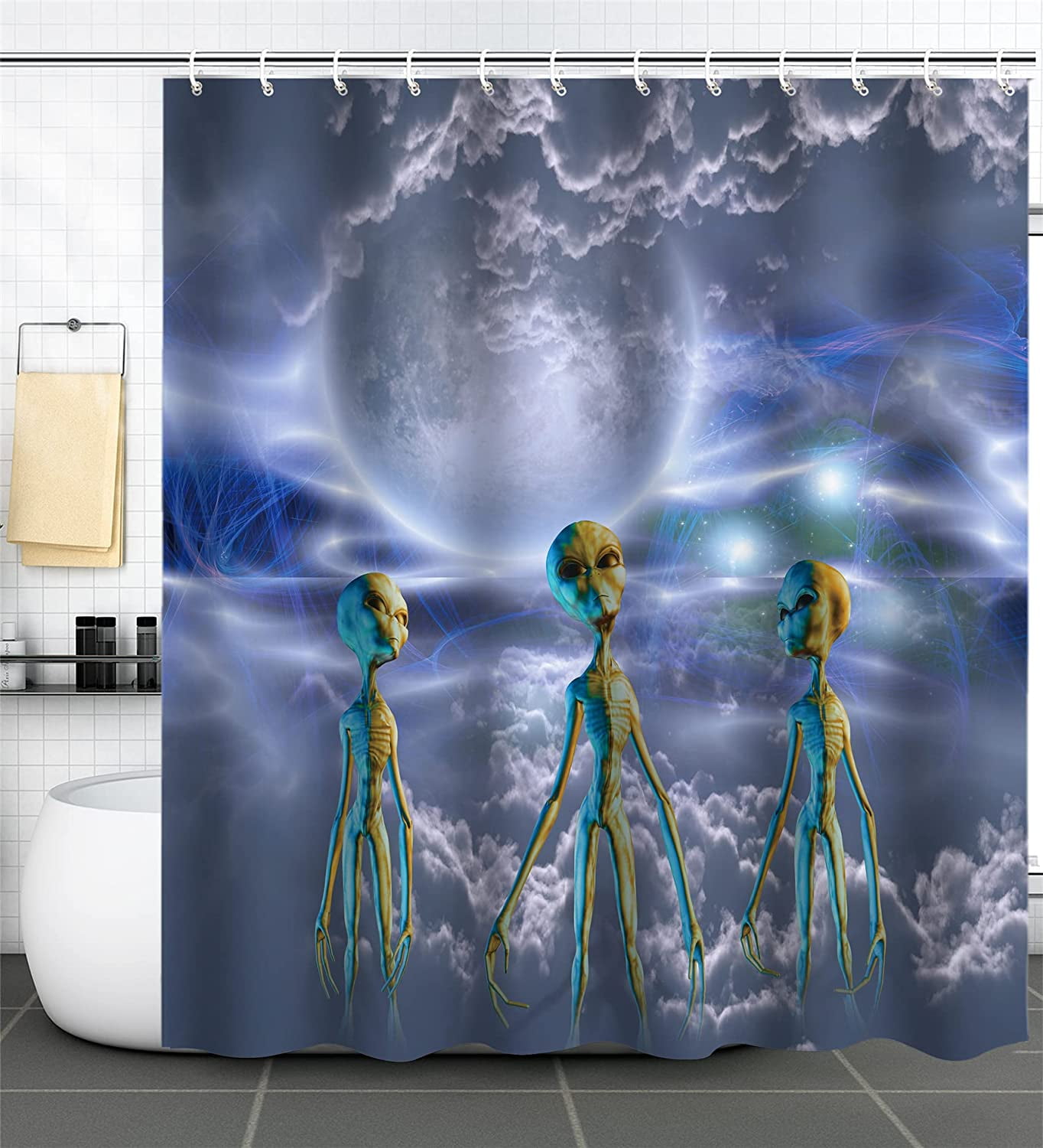 Star Alien Wars 3D Printed Shower Curtain Bathroom Curtains