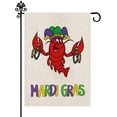 thumbnail image 1 of Sonernt Mardi Gras Garden Flag Crawfish Vertical Double Sided Flag New Orleans Party Decorations 12x18 Inch, 1 of 6