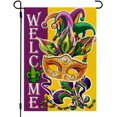 thumbnail image 1 of Sonernt Mardi Gras Garden Flag Masquerade for Outside Yard Outdoor New Orleans Carnival Celebration, 12 x 18 Inches, 1 of 6