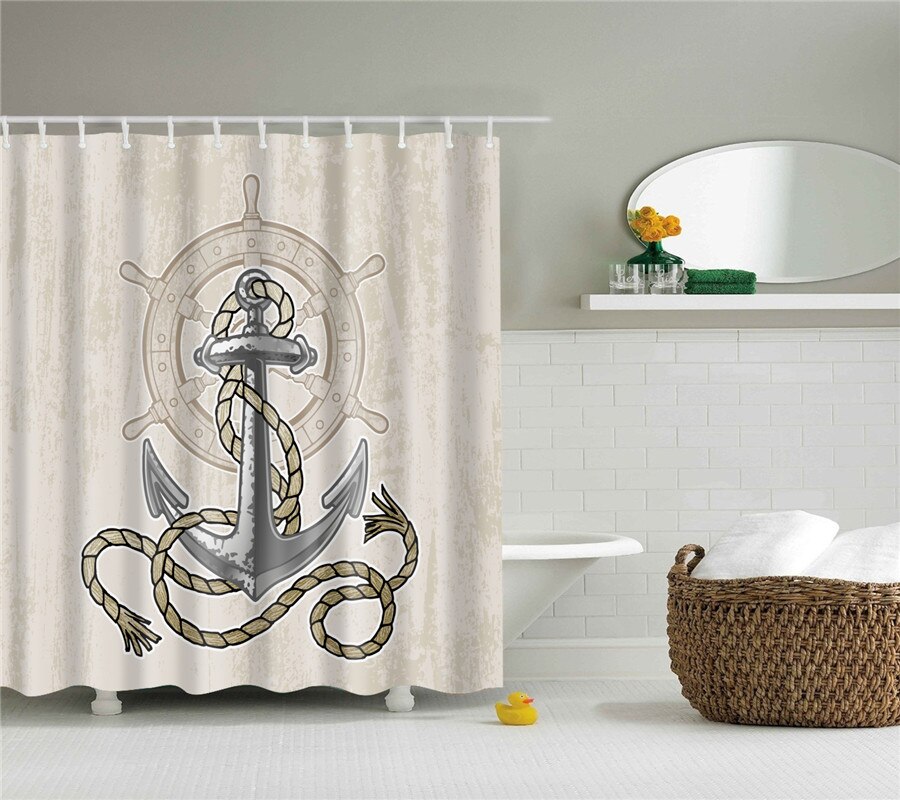 Sonernt Navigation Anchor Lighthouse Shower Curtain 72x72 inch Bathroom