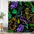 thumbnail image 1 of Sonernt Neon Dinosaur Kids Shower Curtain 72x72 inch with 12 Hooks, 1 of 6