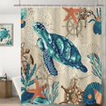 thumbnail image 1 of Sonernt Sea Turtle Shower Curtain, Beach Theme Nautical Shower Curtain Blue Ocean Creature Landscape Decorative with 12 Hooks, 72x72 Inch, 1 of 6