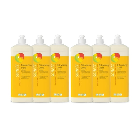 Sonett Organic Liquid Dish Soap, Orange Scent, 34 Fluid Ounce, 6 Count