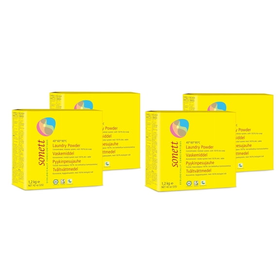 Sonett organic Laundry Powder, 42 Ounce, 4 Pack