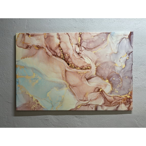 Sonf Tones Marble Poster, Luxury Marble Art, Shimmery Art Canvas, Alcohol Ink Artwork, Trendy Marble Wall Decor, Modern Poster, Canvas Wall Decor - Gold Framed