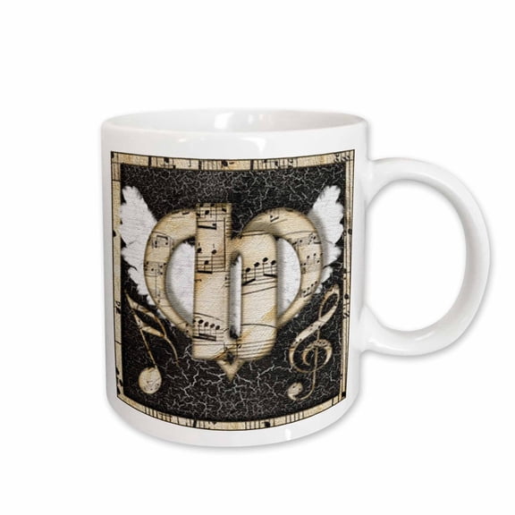 3drose, Song Angel Initial Letter B, 15oz Mug