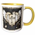 thumbnail image 1 of 3drose, Song Angel Initial Letter D, 11oz Two-tone Yellow Mug, 1 of 6