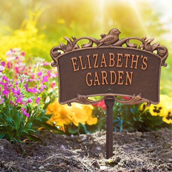 Song Bird Garden Personalized Lawn Plaque - Antique Copper