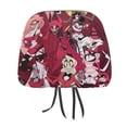 thumbnail image 1 of Song Dance Hazbin Hotel Car Headrest Cover Decor Vehicles Seat Pillow Cover Protector Accessories Auto Front/Rear Seats Head Rest Cover Universal Fit Most Cars Sedan SUV Van, 1 of 7