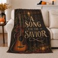 thumbnail image 1 of Song, Festive Holiday Scene, Warm Flannel Blanket for Ranch House and Living Room with Detailed Artwork with Rich Color Accents, Art Lovers Encouragement Gift, Festive Home Decor, 1 of 9