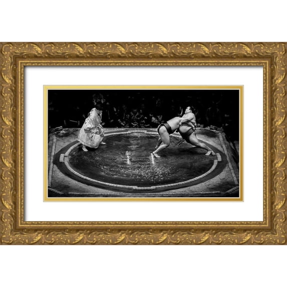 Song, Gunarto 18x12 Gold Ornate Wood Framed with Double Matting Museum Art Print Titled - The Last Strength