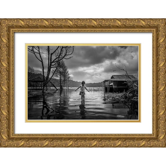 Song, Gunarto 32x23 Gold Ornate Wood Framed with Double Matting Museum Art Print Titled - Alone