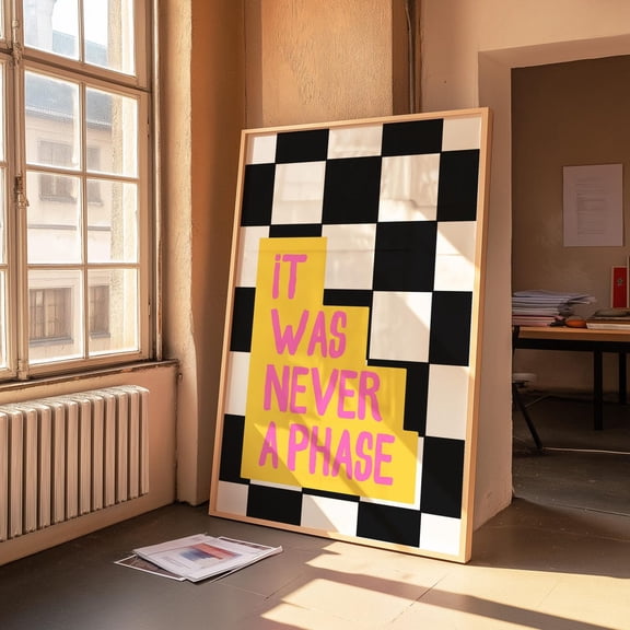 Song Lyrics Checkerboard Wall Art Nostalgic Emo Home Decor Style One, Unframed Paper Print