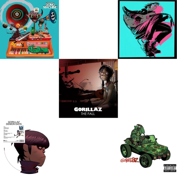 Song Machine: Season One & Demon Days & Fall & Now Now (180G/Dl Code) & Gorillaz [LP Vinyl Bundle]