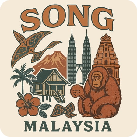 Song Malaysia Keepsakes Souvenir Vinyl Sticker – Destination Travel Keepsake Collectible (4-Inches Wide)
