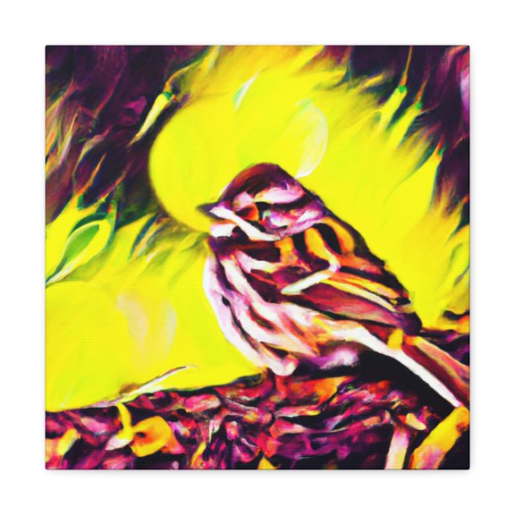 "Song Sparrows in Flight" - Canvas