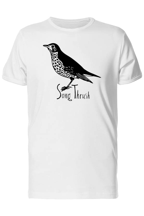 Song Thrush Black Bird Tee Men's -Image by Shutterstock