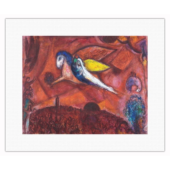 Song of Songs IV - From an Original Color Painting by Marc Chagall c.1958 - Fine Art Rolled Canvas Print (Unframed) 11in x 14in