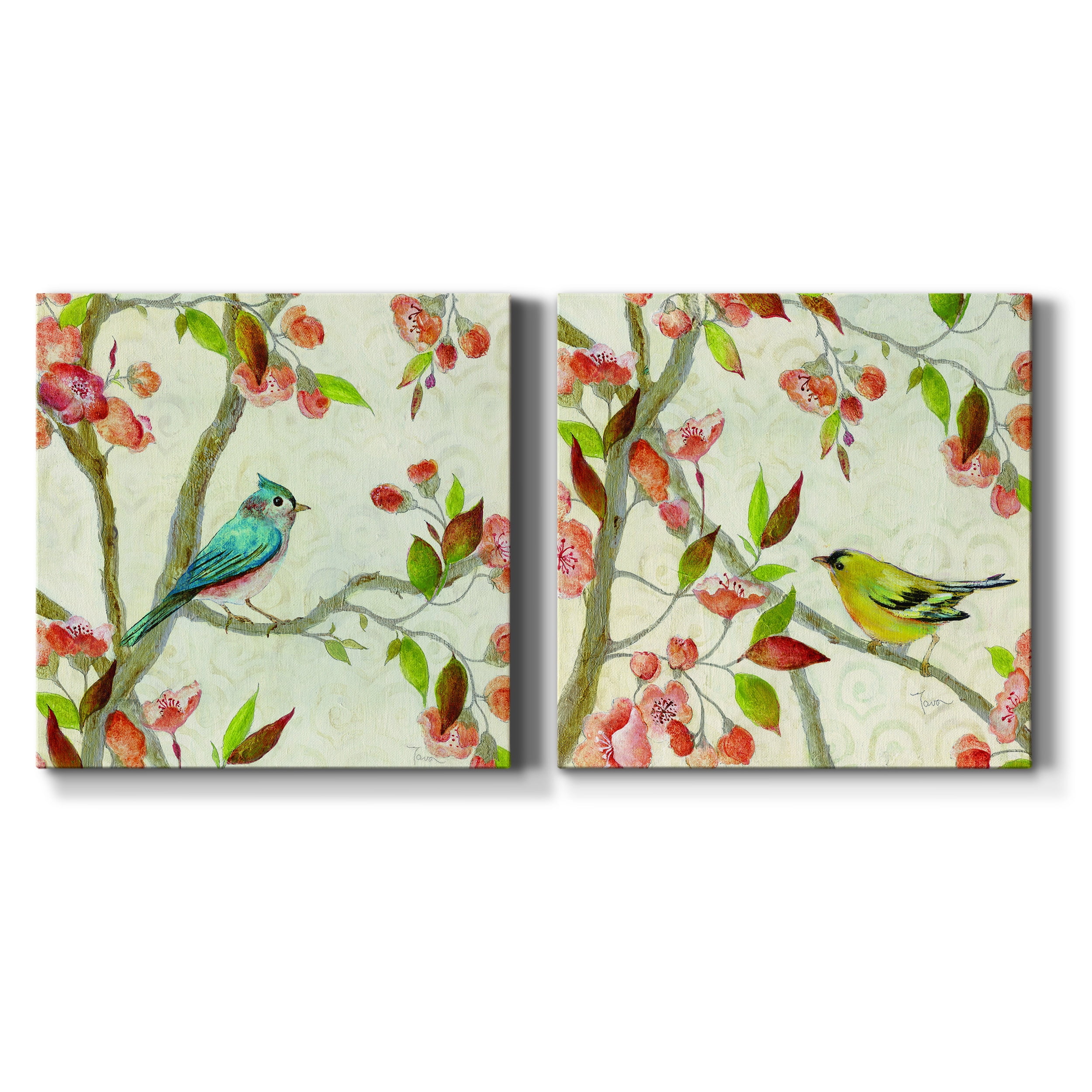 Song of Spring Blue Afternoon - Premium Gallery Wrapped Canvas - Ready to Hang Set of 2 - 10 x 10 Each