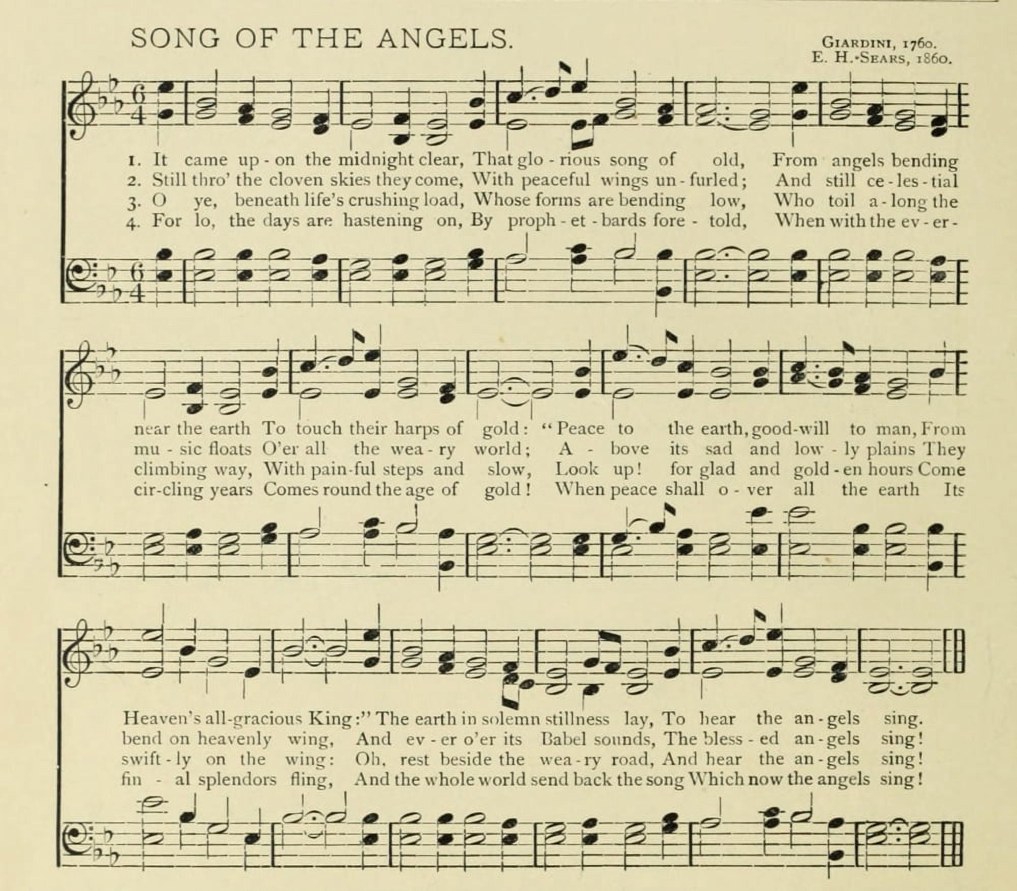 Song of the Angels Christmas Songs 1891 Canvas Art - (18 x 24)